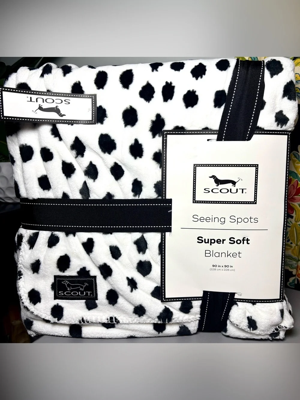 Scout | 90x90 | Dalmatian Print Super Soft Blanket Seeing Spots NEW